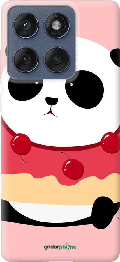 Силіконовий чехол Панда з пончиком для Motorola Edge 60 Fusion 5G - 3991u-4021 изображение 