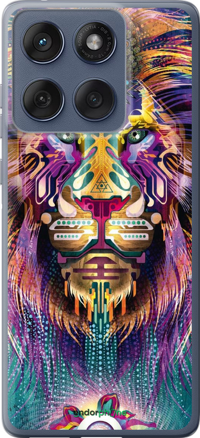 Силиконовый чехол Люминесцентный лев для Motorola Edge 60 Fusion 5G - 4037u-4021 изображение 