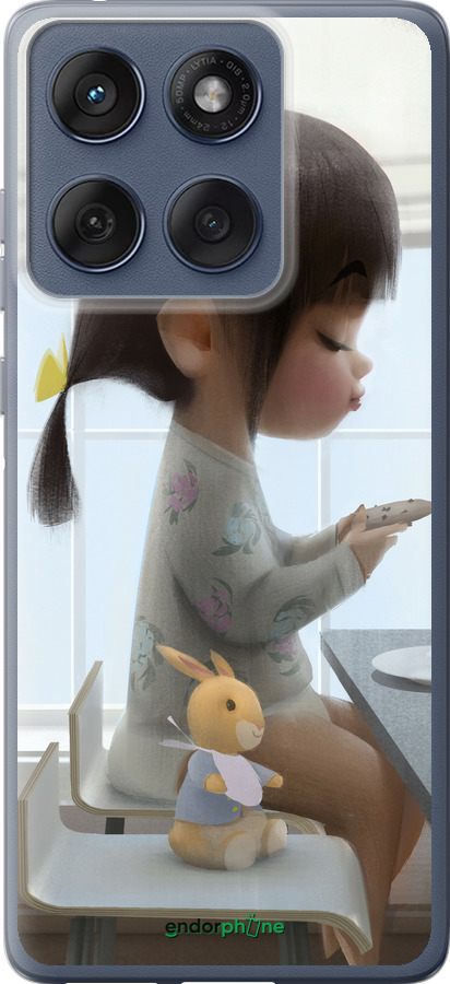Силіконовий чехол Мила дівчинка з зайчиком для Motorola Edge 60 Fusion 5G - 4039u-4021 изображение 