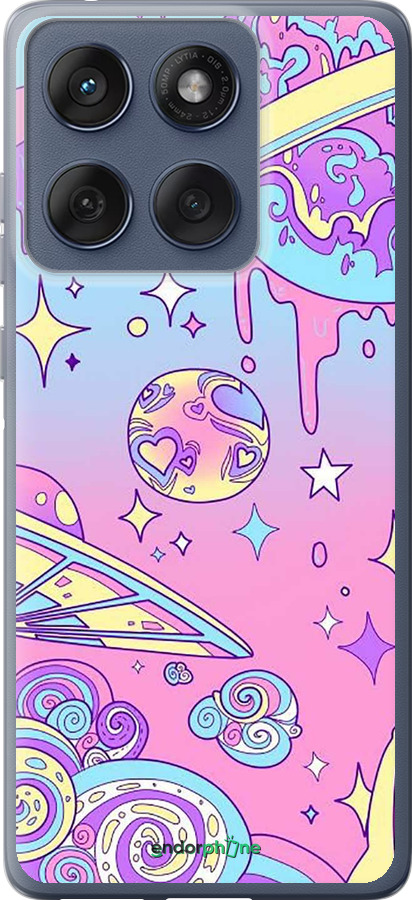 Силиконовый чехол Розовая галактика для Motorola Edge 60 Fusion 5G - 4146u-4021 изображение 