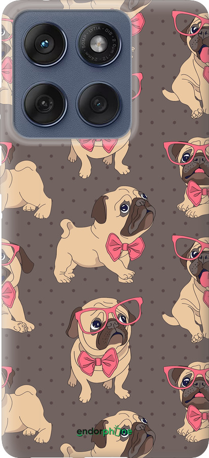 Силиконовый чехол мопсики 2 для Motorola Edge 60 Fusion 5G - 4362u-4021 изображение 