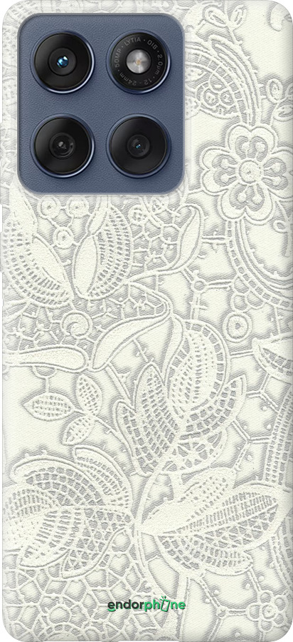 Силиконовый чехол Белое кружево для Motorola Edge 60 Fusion 5G - 4383u-4021 изображение 