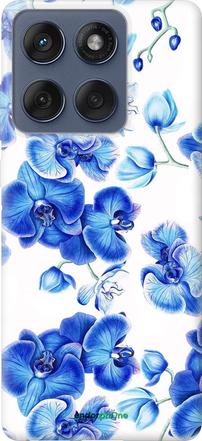 Силиконовый чехол Голубые орхидеи для Motorola Edge 60 Fusion 5G - 4406u-4021 изображение 