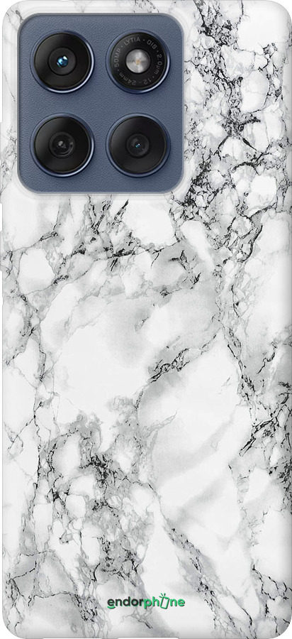 Силиконовый чехол Мрамор белый для Motorola Edge 60 Fusion 5G - 4480u-4021 изображение 
