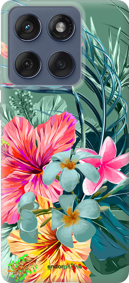 Силиконовый чехол Тропические цветы v1 для Motorola Edge 60 Fusion 5G - 4667u-4021 изображение 