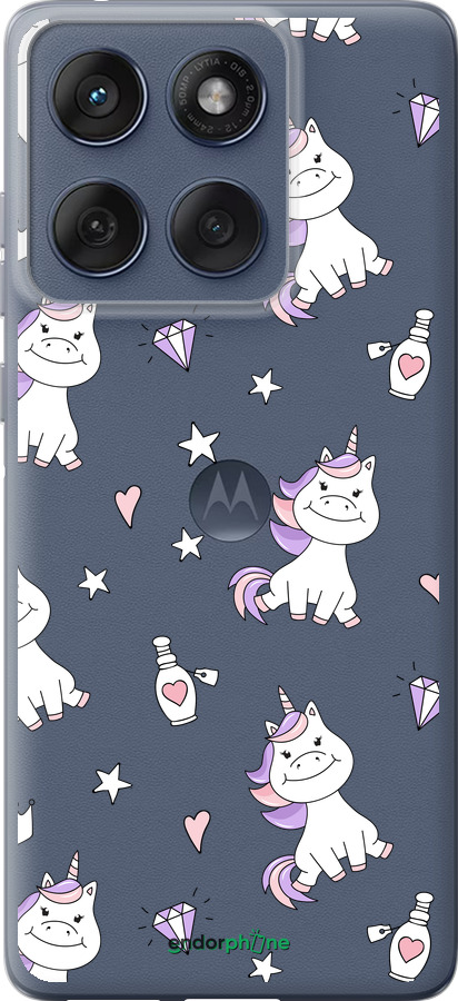 Силиконовый чехол Единорожка v2 для Motorola Edge 60 Fusion 5G - 4703u-4021 изображение 