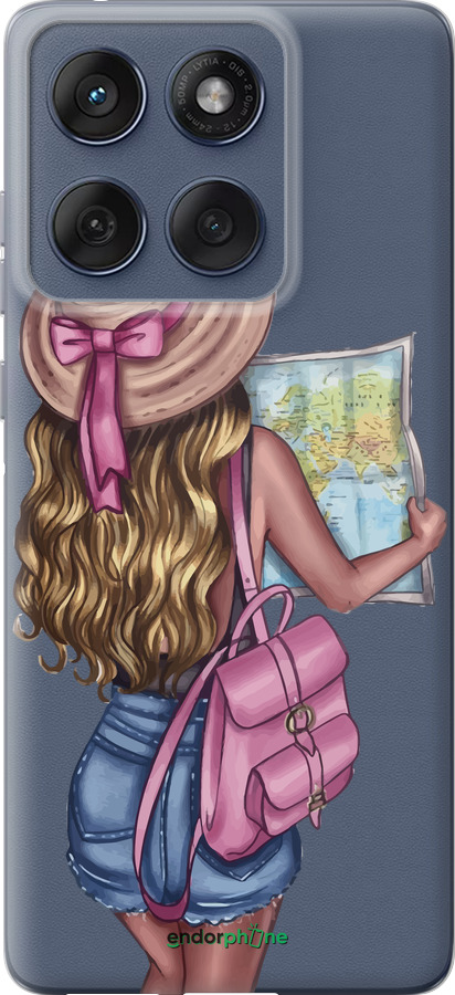 Силиконовый чехол Девушка с картой для Motorola Edge 60 Fusion 5G - 4704u-4021 изображение 