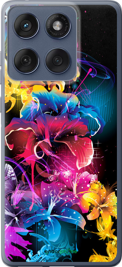 Силиконовый чехол Абстрактные цветы для Motorola Edge 60 Fusion 5G - 511u-4021 изображение 