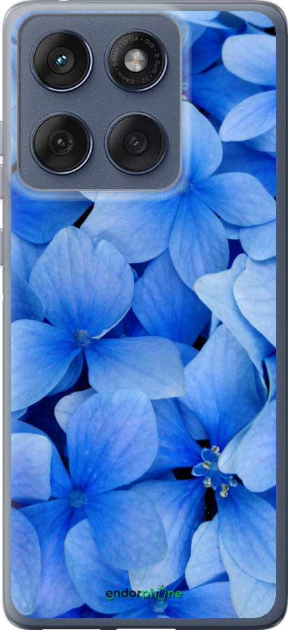 Силиконовый чехол Синие цветы для Motorola Edge 60 Fusion 5G - 526u-4021 изображение 
