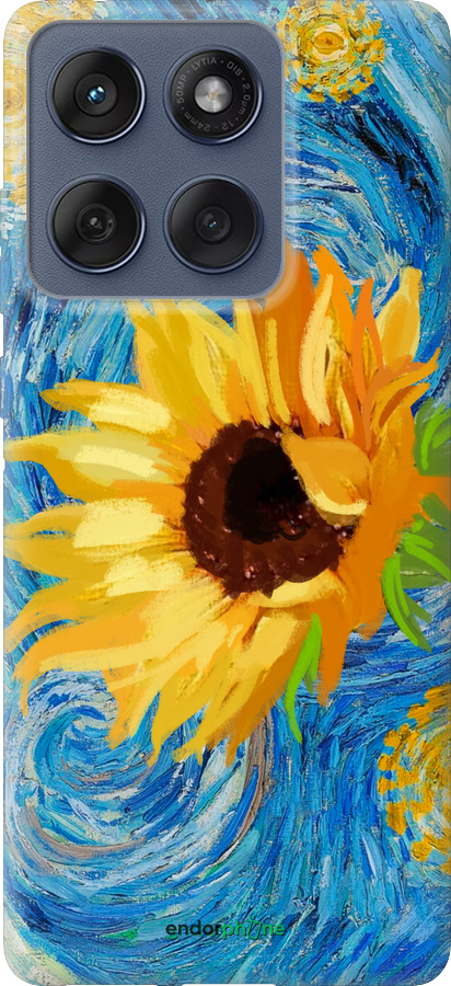 Силиконовый чехол Цветы желто-голубые для Motorola Edge 60 Fusion 5G - 5308u-4021 изображение 