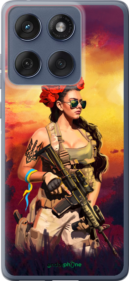 Силиконовый чехол Украинка с оружием для Motorola Edge 60 Fusion 5G - 5316u-4021 изображение 