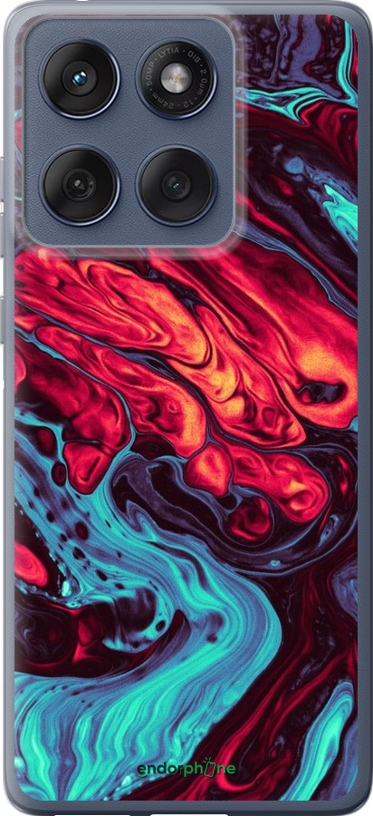 Силиконовый чехол Синяя красная абстакция для Motorola Edge 60 Fusion 5G - 5339u-4021 изображение 