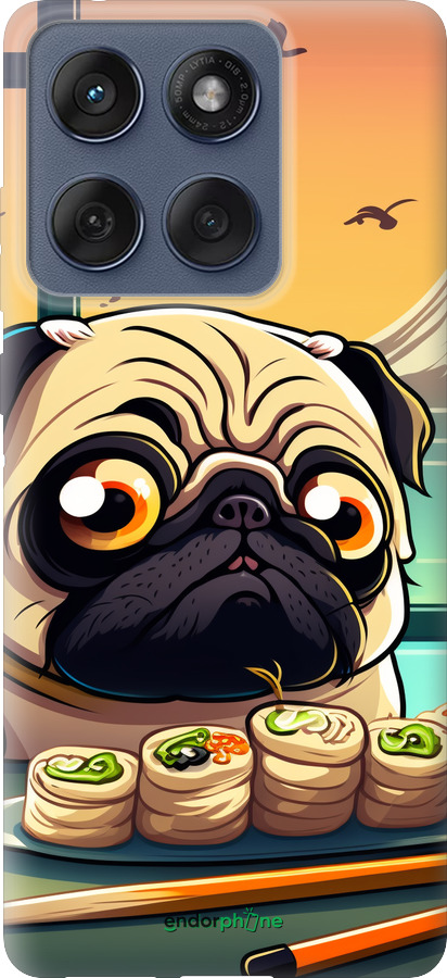 Силіконовий чехол Мопс і суші для Motorola Edge 60 Fusion 5G - 5588u-4021 изображение 