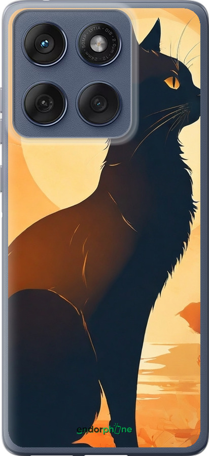 Силиконовый чехол Черная кошка v2 для Motorola Edge 60 Fusion 5G - 5830u-4021 изображение 