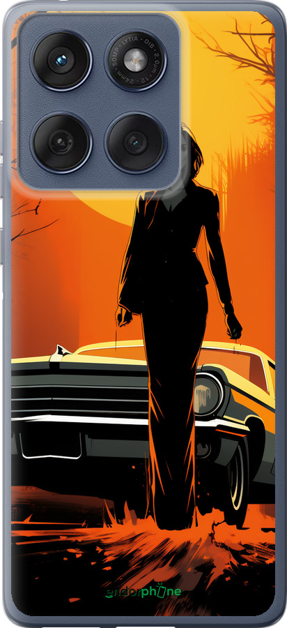 Силиконовый чехол Чехол для телефона Девушка возле автомобиля для Motorola Edge 60 Fusion 5G - 5946u-4021 изображение 