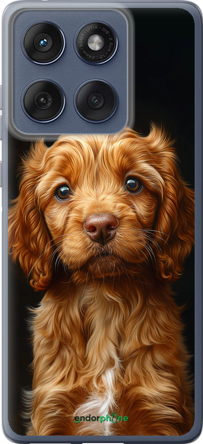 Силиконовый чехол Cocker spaniel на черном фоне для Motorola Edge 60 Fusion 5G - 6137u-4021 изображение 