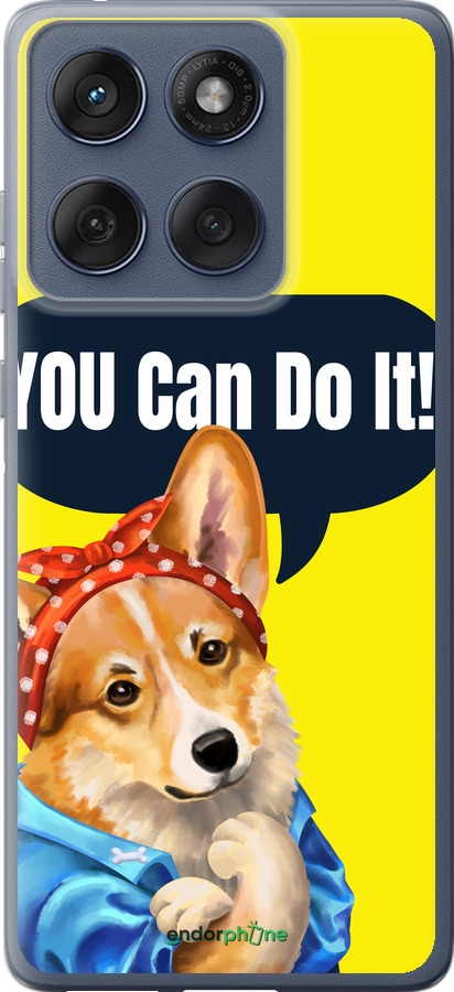 Силиконовый чехол чехол с корги You Can Do It для Motorola Edge 60 Fusion 5G - 6184u-4021 изображение 