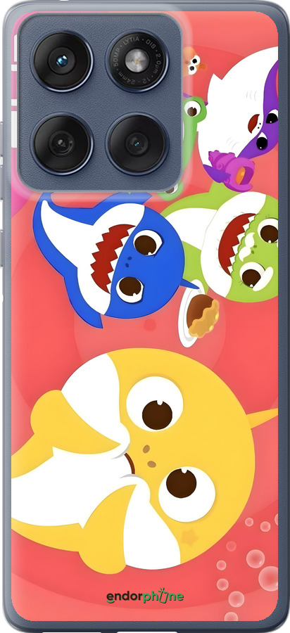 Силиконовый чехол Бейби Шаркс для Motorola Edge 60 Fusion 5G - 6305u-4021 изображение 