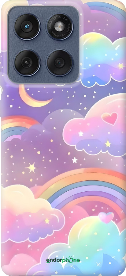 Силиконовый чехол Облака и радуга для Motorola Edge 60 Fusion 5G - 6312u-4021 изображение 