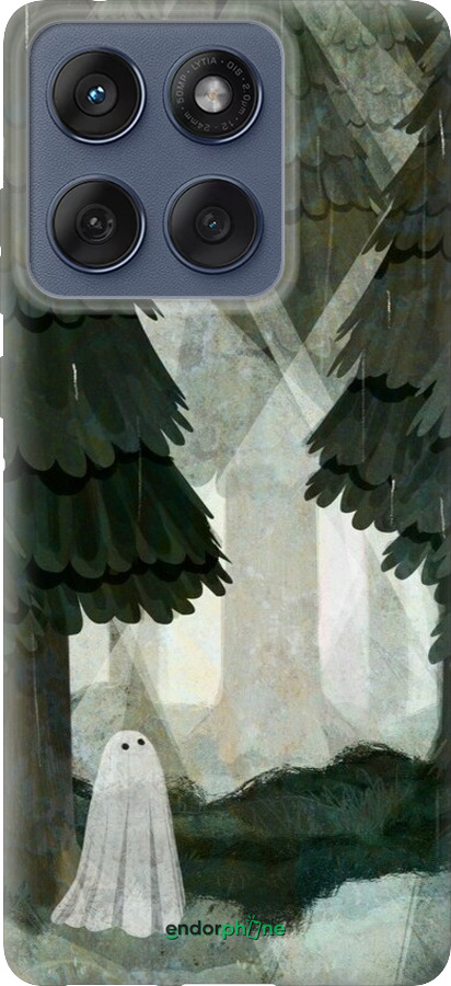 Силиконовый чехол С изображением соснового леса и привидения для Motorola Edge 60 Fusion 5G - 6420u-4021 изображение 