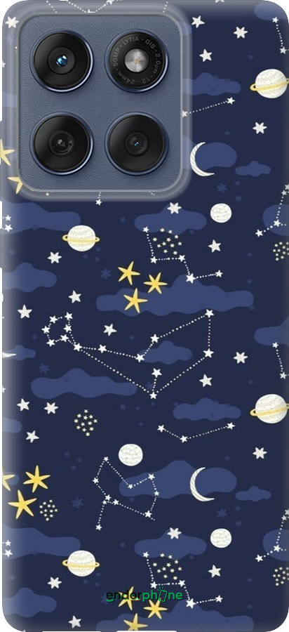 Силиконовый чехол Астрономический узор. Милый дизайн мультяшной вселенной для Motorola Edge 60 Fusion 5G - 6446u-4021 изображение 