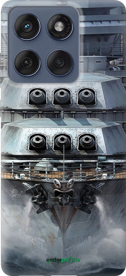 Силіконовий чехол Лінкор, world of tanks, wargaming, військовий корабель для Motorola Edge 60 Fusion 5G - 6453u-4021 изображение 