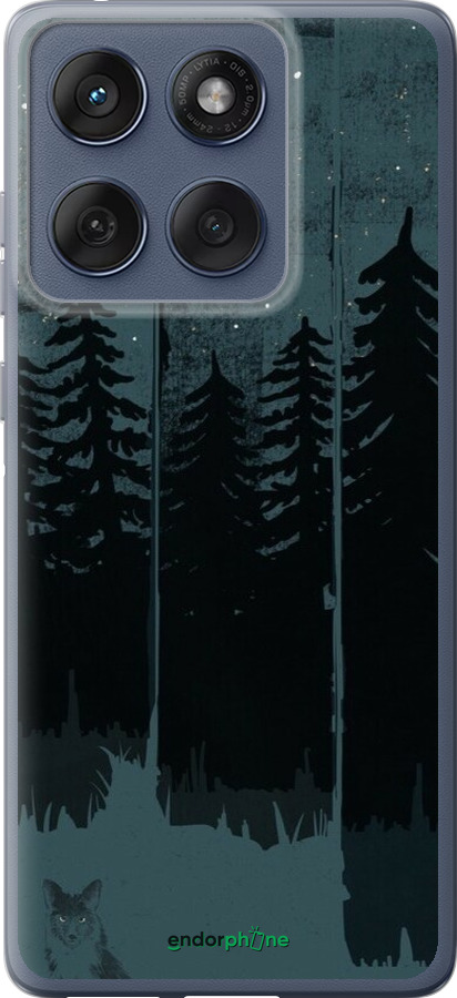 Силіконовий чехол Лисиця та нічний ліс для Motorola Edge 60 Fusion 5G - 6481u-4021 изображение 