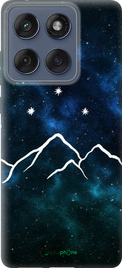 Силиконовый чехол Горы и звезды нарисованы на фоне галактики для Motorola Edge 60 Fusion 5G - 6490u-4021 изображение 