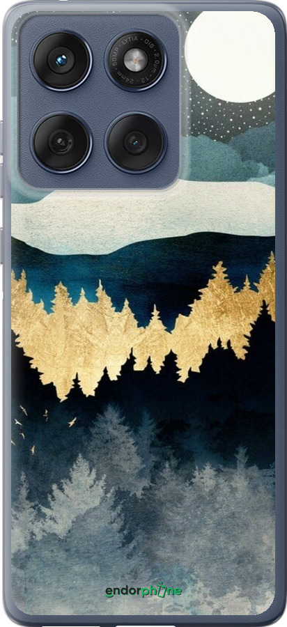 Силіконовий чехол Нічний краєвид з лісом та горами для Motorola Edge 60 Fusion 5G - 6493u-4021 изображение 
