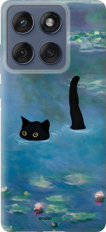 Силиконовый чехол С изображением кота и водяной лилии Monet для Motorola Edge 60 Fusion 5G - 6519u-4021 изображение 