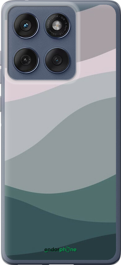 Силиконовый чехол С фиолетовым и бирюзовым ретро-стилем и волнами для Motorola Edge 60 Fusion 5G - 6533u-4021 изображение 