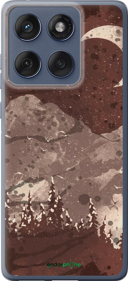 Силиконовый чехол С изображением лунного пейзажа в ночном лесу для Motorola Edge 60 Fusion 5G - 6546u-4021 изображение 