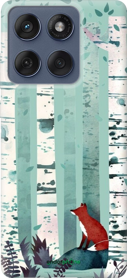 Силиконовый чехол Лис в зелёном лесу для Motorola Edge 60 Fusion 5G - 6547u-4021 изображение 