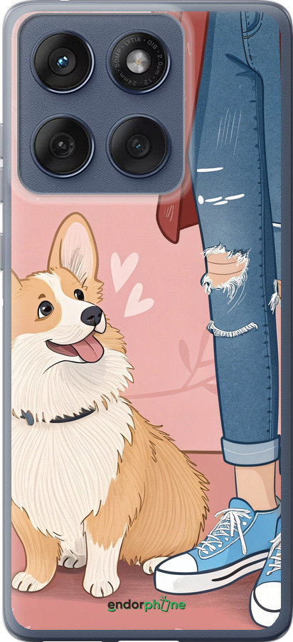 Силиконовый чехол Корги 3 для Motorola Edge 60 Fusion 5G - 6707u-4021 изображение 