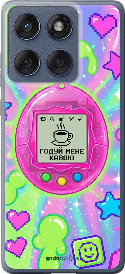 Силиконовый чехол Y2K Aesthetic Retro Pet: Годуй мене кавою для Motorola Edge 60 Fusion 5G - 6784u-4021 изображение 