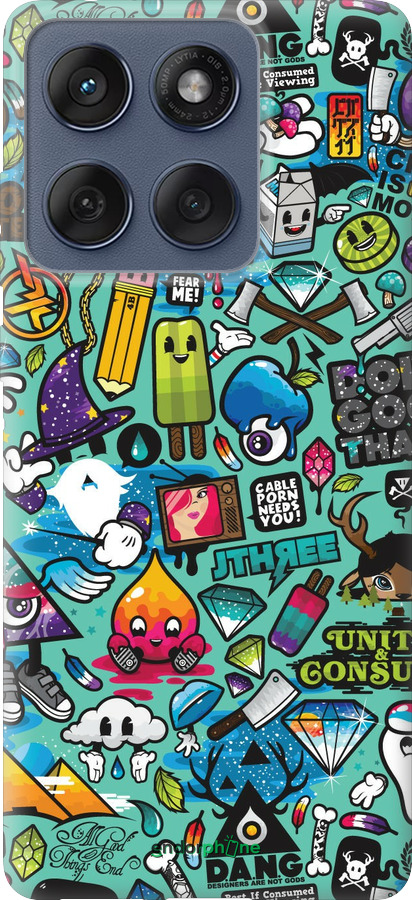 Силиконовый чехол Стикер бомбинг 1 для Motorola Edge 60 Fusion 5G - 693u-4021 изображение 