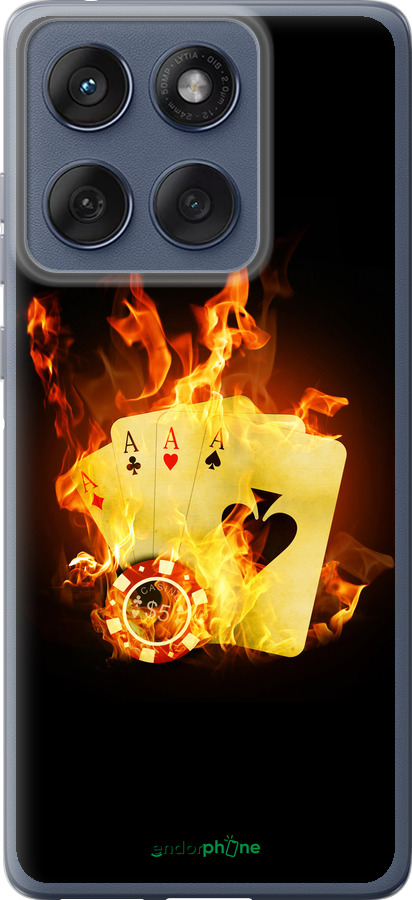 Силиконовый чехол Горящие карты для Motorola Edge 60 Fusion 5G - 839u-4021 изображение 