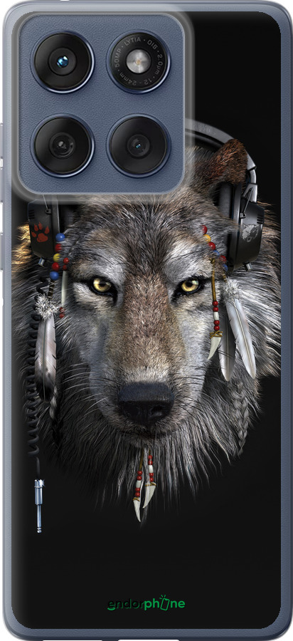 Силиконовый чехол Волк-меломан для Motorola Edge 60 Fusion 5G - 875u-4021 изображение 