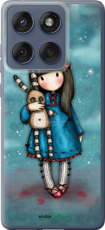 Силиконовый чехол Девочка с зайчиком для Motorola Edge 60 Fusion 5G - 915u-4021 изображение 