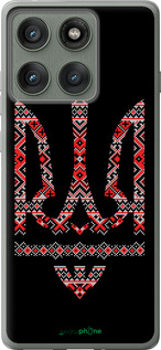 Силиконовый чехол Герб - вышиванка на черном фоне для Motorola Edge 60 Pro 5G - 1196u-4020 изображение 