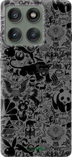 Силіконовий чехол Чорно-сірий стікер бомбінг для Motorola Edge 60 Pro 5G - 2432u-4020 изображение 