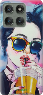 Силіконовий чехол Арт-дівчина в окулярах для Motorola Edge 60 Pro 5G - 3994u-4020 изображение 