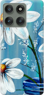 Силиконовый чехол Красивые арт-ромашки для Motorola Edge 60 Pro 5G - 4031u-4020 изображение 