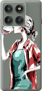 Силиконовый чехол Девушка с бокалом для Motorola Edge 60 Pro 5G - 4662u-4020 изображение 