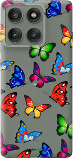 Силиконовый чехол Красочные мотыльки для Motorola Edge 60 Pro 5G - 4761u-4020 изображение 