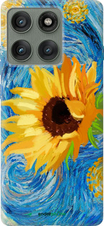 Силиконовый чехол Цветы желто-голубые для Motorola Edge 60 Pro 5G - 5308u-4020 изображение 