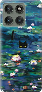 Силиконовый чехол із зображенням водяних лілій та кішок для Motorola Edge 60 Pro 5G - 6257u-4020 изображение 