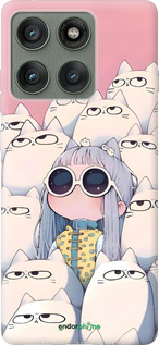 Силіконовий чехол Малышка с котами для Motorola Edge 60 Pro 5G - 6295u-4020 изображение 