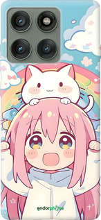 Силиконовый чехол Девочка аниме радуга для Motorola Edge 60 Pro 5G - 6304u-4020 изображение 