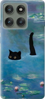 Силиконовый чехол С изображением кота и водяной лилии Monet для Motorola Edge 60 Pro 5G - 6519u-4020 изображение 